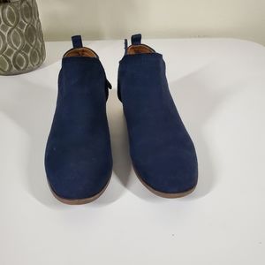 Toms Deia Suede/Wool Ankle Booties, Navy Blue, Women's size 9